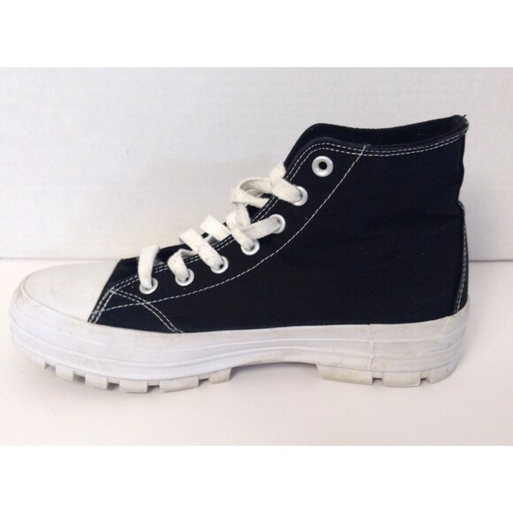 NOBO Y2K Platform Sneakers Wn 11 Black High Top Chunky Lug Sole Grunge Shoes - Picture 4 of 12